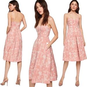 BCBGeneration Strappy Floral Midi Dress with pockets